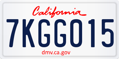 CA license plate 7KGG015