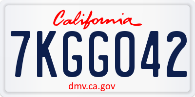 CA license plate 7KGG042