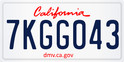 CA license plate 7KGG043