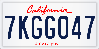 CA license plate 7KGG047
