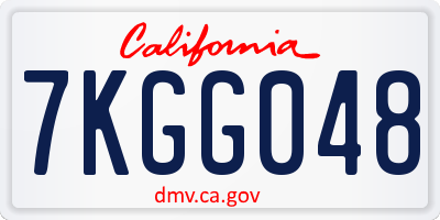 CA license plate 7KGG048