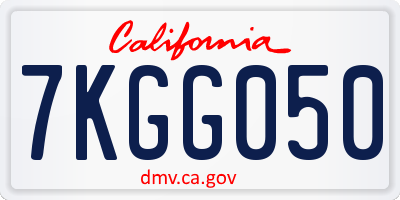 CA license plate 7KGG050