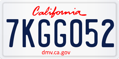 CA license plate 7KGG052