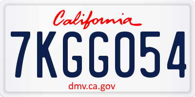 CA license plate 7KGG054