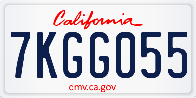 CA license plate 7KGG055
