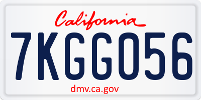 CA license plate 7KGG056