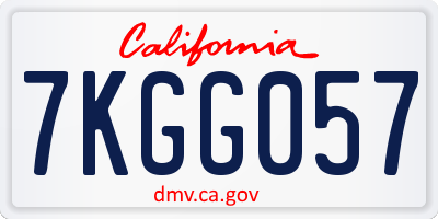 CA license plate 7KGG057