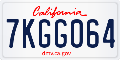 CA license plate 7KGG064