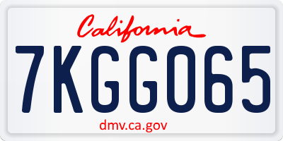 CA license plate 7KGG065