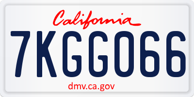 CA license plate 7KGG066