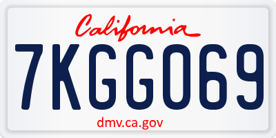 CA license plate 7KGG069