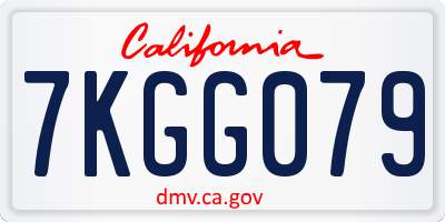 CA license plate 7KGG079