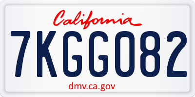 CA license plate 7KGG082