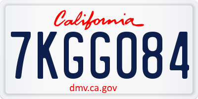 CA license plate 7KGG084