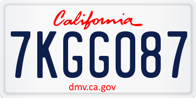 CA license plate 7KGG087