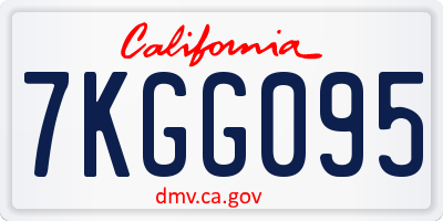 CA license plate 7KGG095