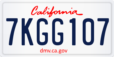 CA license plate 7KGG107