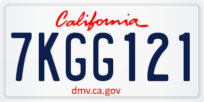 CA license plate 7KGG121