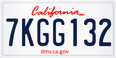 CA license plate 7KGG132