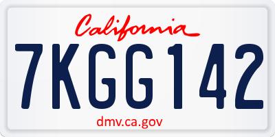 CA license plate 7KGG142