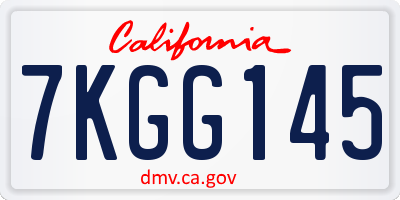 CA license plate 7KGG145