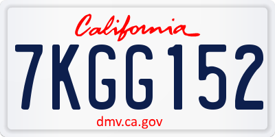CA license plate 7KGG152