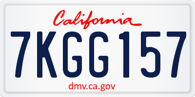 CA license plate 7KGG157