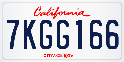CA license plate 7KGG166