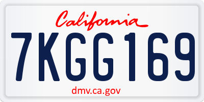 CA license plate 7KGG169