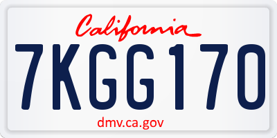 CA license plate 7KGG170