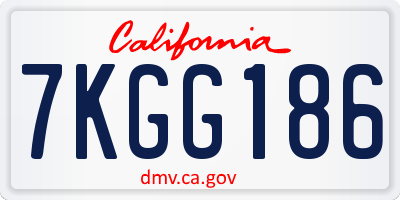 CA license plate 7KGG186