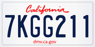 CA license plate 7KGG211