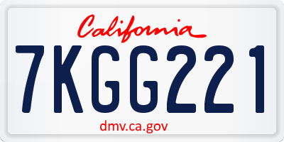 CA license plate 7KGG221