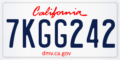 CA license plate 7KGG242