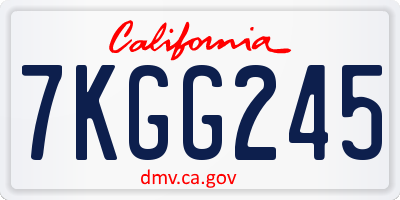 CA license plate 7KGG245