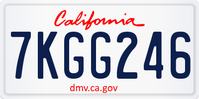 CA license plate 7KGG246
