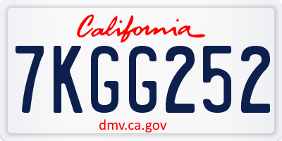 CA license plate 7KGG252