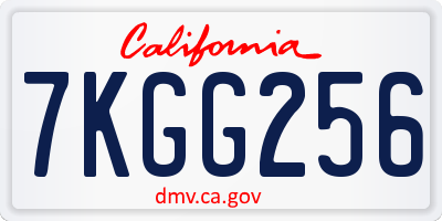 CA license plate 7KGG256
