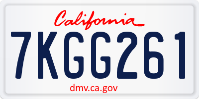 CA license plate 7KGG261
