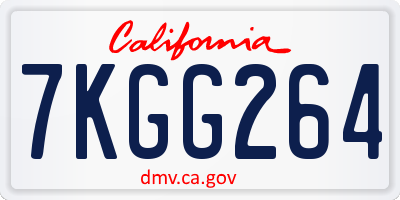 CA license plate 7KGG264