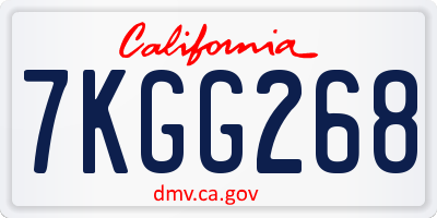 CA license plate 7KGG268