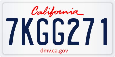 CA license plate 7KGG271