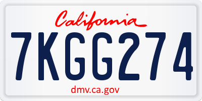 CA license plate 7KGG274