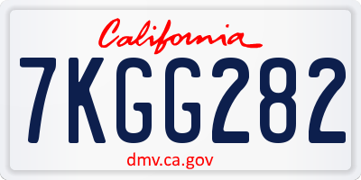 CA license plate 7KGG282