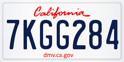 CA license plate 7KGG284