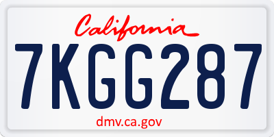 CA license plate 7KGG287