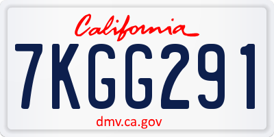 CA license plate 7KGG291