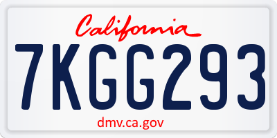 CA license plate 7KGG293