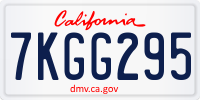 CA license plate 7KGG295