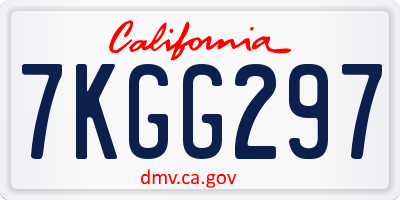 CA license plate 7KGG297